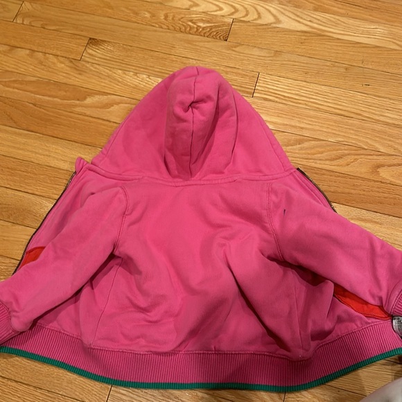 Mini Boden Pink Apple Appliqué Cozy Sherpa Hoodie - Picture 6 of 7